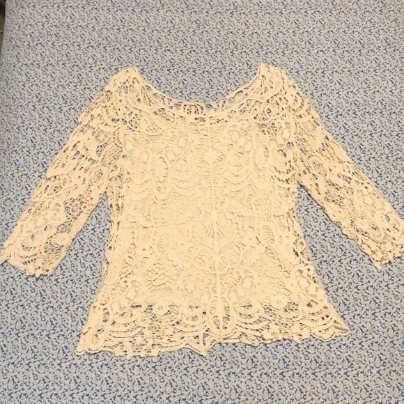 Adiva Cream Lace Top with Cami Size: M - Picture 1 of 6